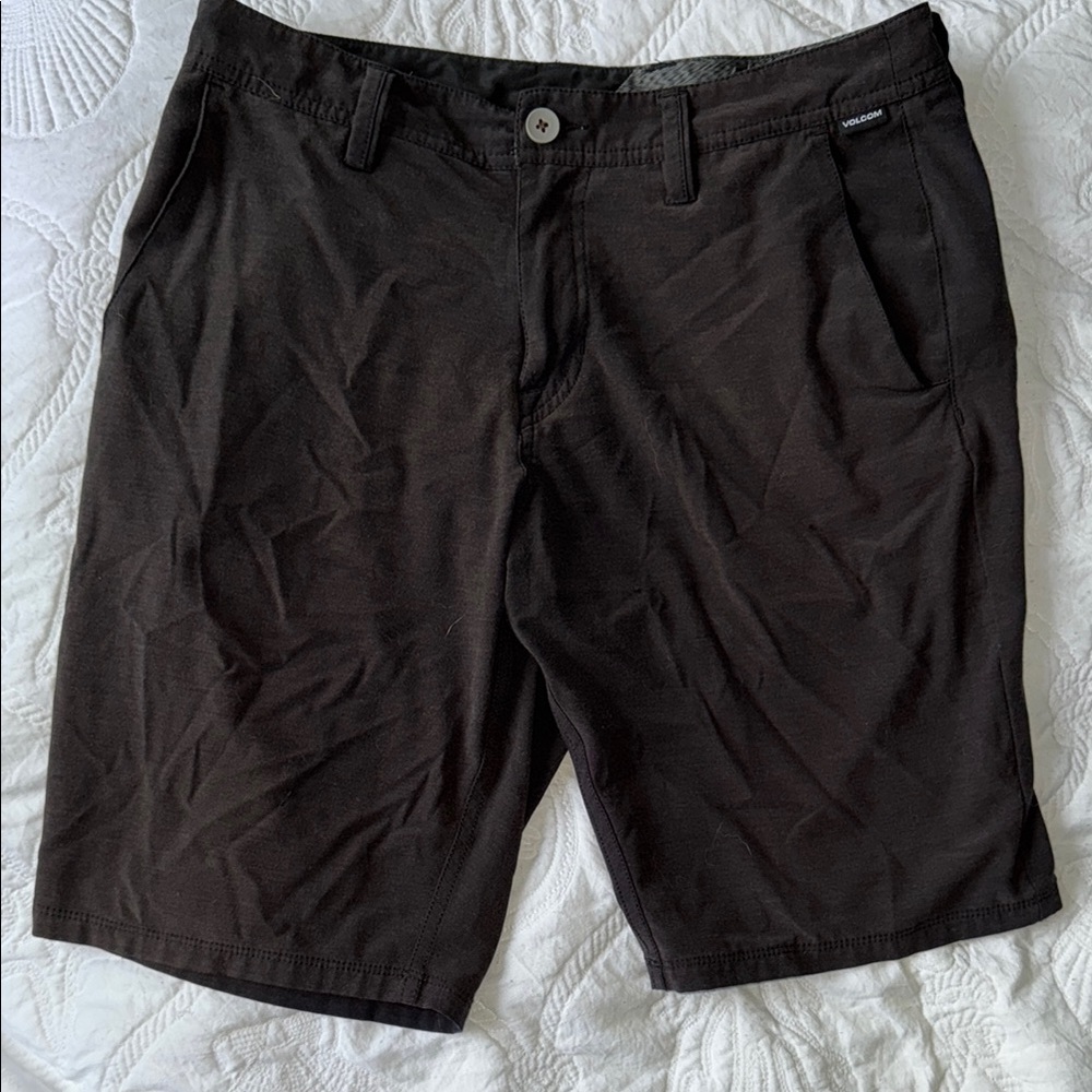 Volcom Black Flat Front Shorts Casual Style